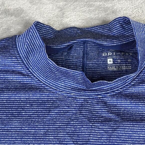 Nike Tiger Woods Shirt Mens XL Blue Dri-FIT Mock Neck Stripe Golf BQ6724-492 - Picture 4 of 11